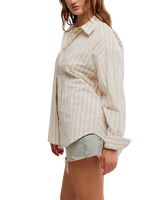 Striped Varsity Vibes Shirt in Ivory Combo