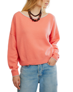 See Me Jumper in Coral Rimson Combo