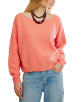 See Me Jumper in Coral Rimson Combo