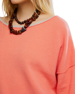 See Me Jumper in Coral Rimson Combo