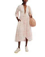 The Free People Womens Pappiet Midi Dress in Femme Combo