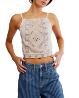 The Free People Womens Garden Party Top in Ivory