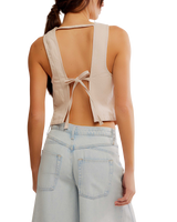 The Free People Womens Blake Top in Sand Dollar