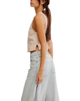 The Free People Womens Blake Top in Sand Dollar