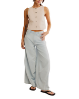 The Free People Womens Blake Top in Sand Dollar