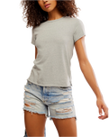 The Free People Womens Nova T-Shirt in Greyhound