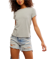 The Free People Womens Nova T-Shirt in Greyhound