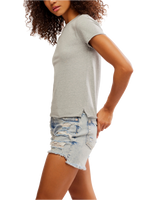 The Free People Womens Nova T-Shirt in Greyhound