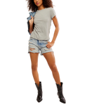 The Free People Womens Nova T-Shirt in Greyhound