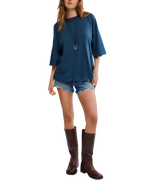 We The Free Perfect Oversized T-Shirt in Varsity Navy