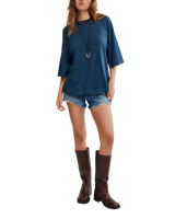We The Free Perfect Oversized T-Shirt in Varsity Navy