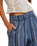The Free People Womens Days End Linen Stripe Trousers in Indigo Combo