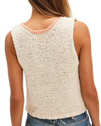 The Free People Womens Sicily Knit Shell Top in Ivory Combo