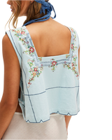 Garden Wall Top in Blue Combo