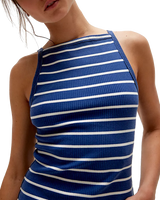 The Free People Womens Mia Stripe Vest in Navy Combo