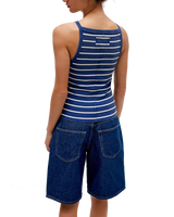 The Free People Womens Mia Stripe Vest in Navy Combo