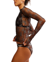 Two Tone Lady Lux Top in Thunderstorm Combo