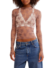 Two Tone Lady Lux Top in Fawn Combo