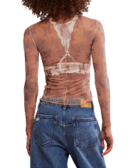 Two Tone Lady Lux Top in Fawn Combo