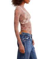 Two Tone Lady Lux Top in Fawn Combo