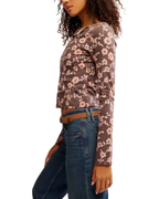 Tilly Long Sleeve Top in French Chocolate Combo