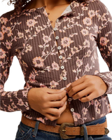 Tilly Long Sleeve Top in French Chocolate Combo