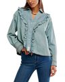Tattered And Ruffled Top in Vintage Tint Wash