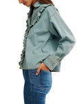 Tattered And Ruffled Top in Vintage Tint Wash