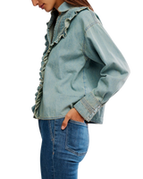 Tattered And Ruffled Top in Vintage Tint Wash