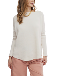The Free People Womens Latte Blues Solid Thermal Top in Sugar Swizzle