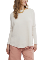 The Free People Womens Latte Blues Solid Thermal Top in Sugar Swizzle
