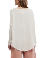 The Free People Womens Latte Blues Solid Thermal Top in Sugar Swizzle