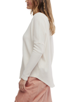 The Free People Womens Latte Blues Solid Thermal Top in Sugar Swizzle