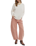 The Free People Womens Latte Blues Solid Thermal Top in Sugar Swizzle