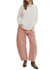 The Free People Womens Latte Blues Solid Thermal Top in Sugar Swizzle