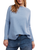The Free People Womens Latte Blues Solid Thermal Top in Autumn Sky