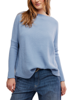 The Free People Womens Latte Blues Solid Thermal Top in Autumn Sky