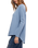 The Free People Womens Latte Blues Solid Thermal Top in Autumn Sky