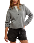Trading Up Polo Jumper in Grey Heather