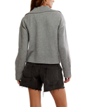 Trading Up Polo Jumper in Grey Heather