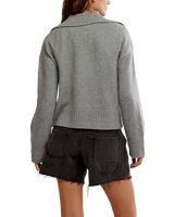 Trading Up Polo Jumper in Grey Heather