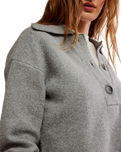 Trading Up Polo Jumper in Grey Heather