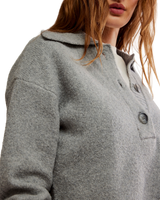 Trading Up Polo Jumper in Grey Heather