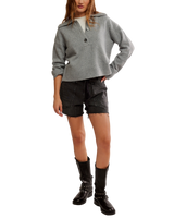 Trading Up Polo Jumper in Grey Heather