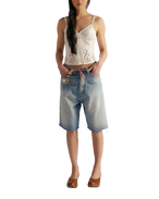 Montana Raw Hem Shorts in Cowgirl Blues