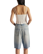 Montana Raw Hem Shorts in Cowgirl Blues