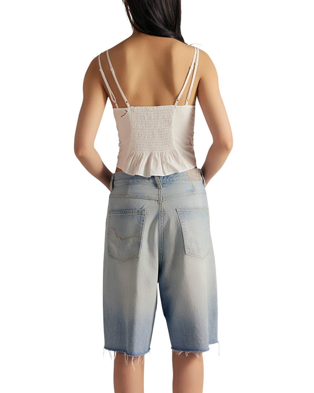 Montana Raw Hem Shorts in Cowgirl Blues