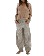 Something Good Pull-On Barrel Trousers in Ivory
