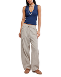 Something Good Pull-On Barrel Trousers in Ivory Combo