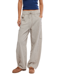 Something Good Pull-On Barrel Trousers in Ivory Combo